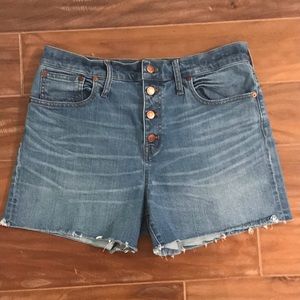 Madewell high waisted jean shorts